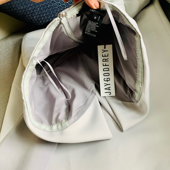 jay godfrey darcy gown in silver size 2 - Picture 7 of 8